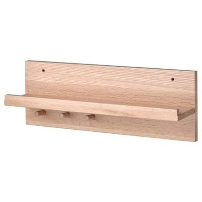 HÄSTVISKARE Organizer ścienny z haczykami - dąb 42x15x11 cm