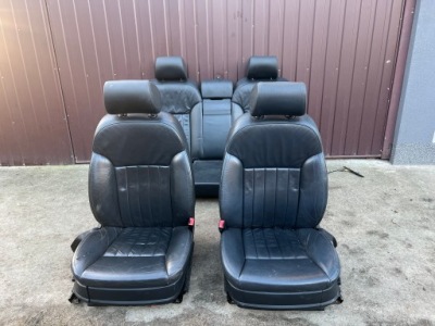 Сидіння шкіра czarna перед + задня заднє сидіння audi a8 d3 комплект фото №1