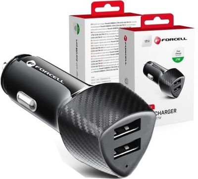 Szybka Ładowarka Samochodowa 2xUSB Fast Charge 17W