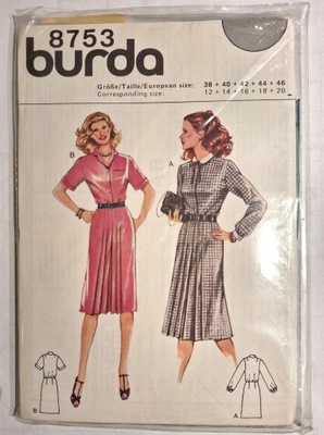 BURDA 8753 wykroje vintage archiwalne unikatowe