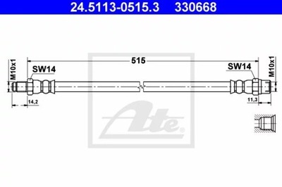 ATE 24.5113-0515 ПАТРУБОК ТОРМОЗНОЙ ГИБКИЙ