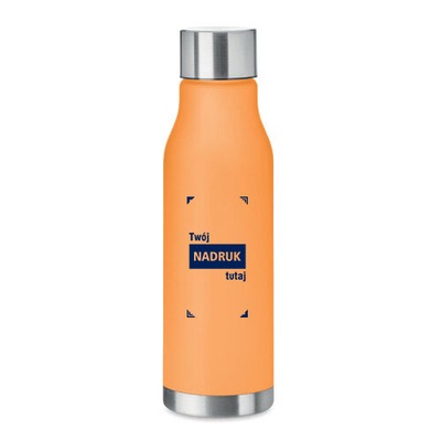 butelka rpet 600 ml przezroczysty pomarańczowy z Twoim nadrukiem logo