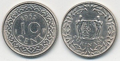 Surinam 10 Cent - 1962r ... Monety