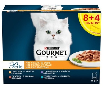 Karma dla kota Purina Gourmet Perle mini fileciki w sosie (24 x 85 g)