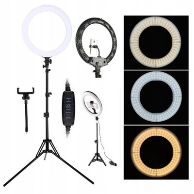 LAMPA KOSMETYCZNA RING 30CM TRYBEM ŚWIATŁA DZIENNEGO STATYWEM 2,2M DO ZDJĘĆ