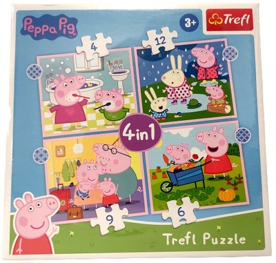 Puzzle Trefl 4w1 31 elementów ŚWINKA PEPPA 4w1 91895