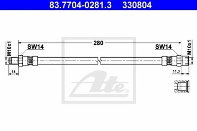 ПАТРУБОК ТОРМОЗНОЙ GIĘTKI MERCEDES W123, ATE