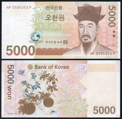 $ Korea Południowa 5000 WON P-55a UNC 2006