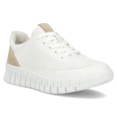 Buty damskie sneakersy na platformie skórzane białe Filippo DP6035/24 36