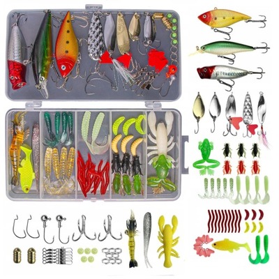 ZESTAW PRZYNĘT na spinning 78szt jaxon +SKRZYNKA