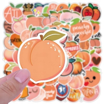 100 PIECES SLICZNE STICKERS Z MOTYWEM BRZOSKWINI D LOK9297  