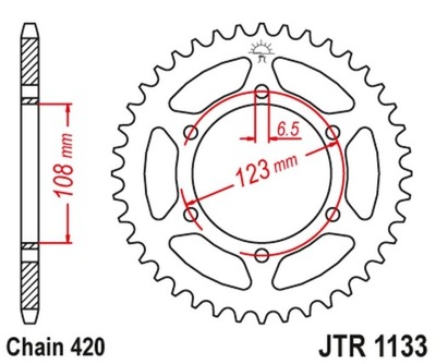 JT ЗУБЧАТКА ЗАДНЯЯ 4412 52 APRILIA RS 50 '06-'14, DERBI GPR 50 '04-'13, SENDA