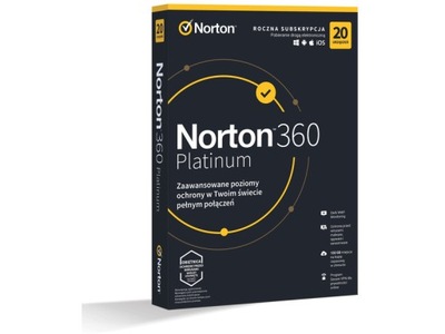 Antywirus NORTON 360 Platinium 100GB 20 URZĄDZEŃ