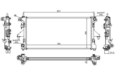 NISSENS RADUADOR DEL MOTOR CITROEN JUMPER FIAT DUCA  