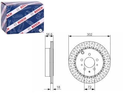 DISCOS DE FRENADO 2SZT. PARTE TRASERA MAZDA CX-7 2.3 2.5 10.07-03.13 BOSCH  