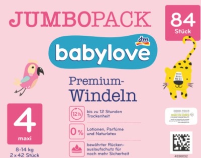 babylove maxi 4 pieluchy, 84 szt. 8-14 kg