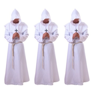 Kostiumy dla dorosłych Średniowieczny mnich szata Halloween zestaw 3