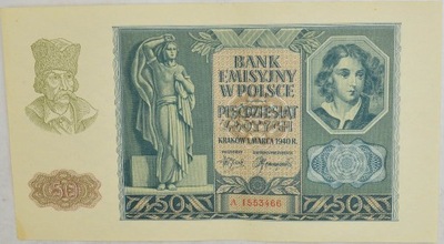 18.xx.GG, 50 Złotych 1940 A, M.96, St.1-