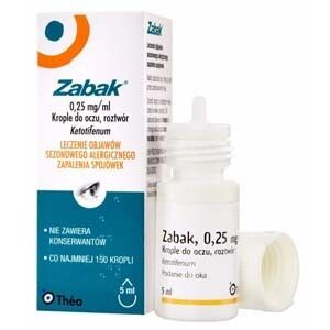 Zabak 0,25 mg/ml krople do oczu alergia 5 ml