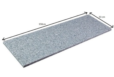 Stopnica granitowa szara płomieniowana G603 150x33x3 cm | TIles