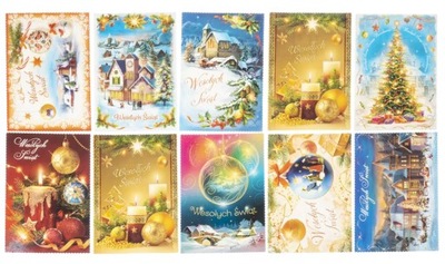 10x pocztówki bożonarodzeniowe kartki świąteczne