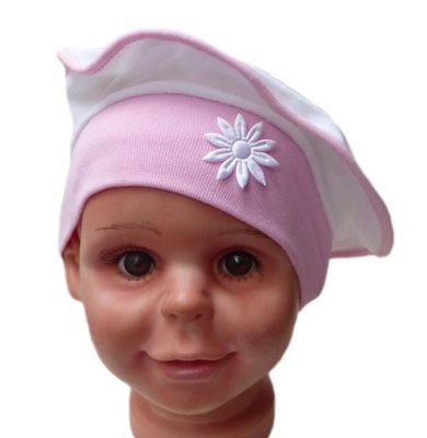 Czapka BERET niemowlęcy welurowy welur CHRZEST SESJA 46-48