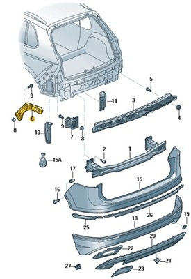 Направляющая бампера задняя vw tiguan allspace оригинальный номер фото №1