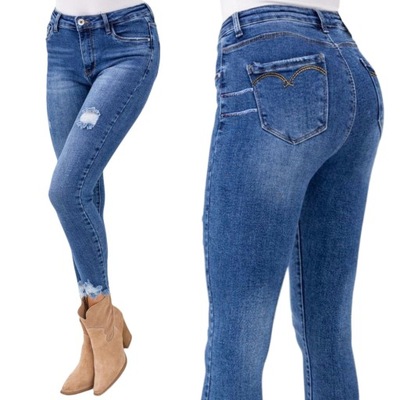 Spodnie Jeans Przetarcia M.Sara Push Up