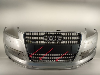 Бампер передний перед решётка радиатора audi q7 4l 05-09 омыватель фото №1