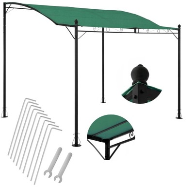 Altana Ogrodowa Pergola Pawilon Zadaszenie Zielona 2,6 x 3m