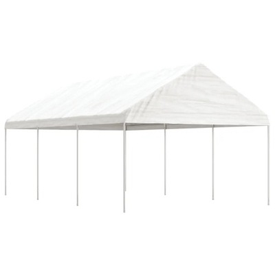 Namiot ogrodowy z dachem biały 6,69x4,08x3,22 m polietylen