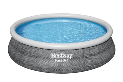 Bestway 57372 Basen rozporowy Fast Set z pompą filtracyjną Szary 4.57m x 1.