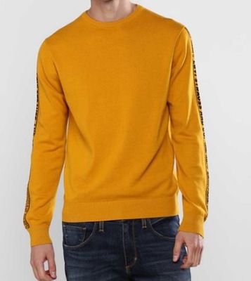 Levi's żółty bawełniany sweter z napisami na rękawach męski L
