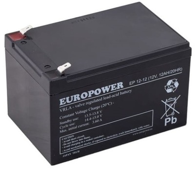 Akumulator Europower EP12-12 paca cykliczna 12V/Ah