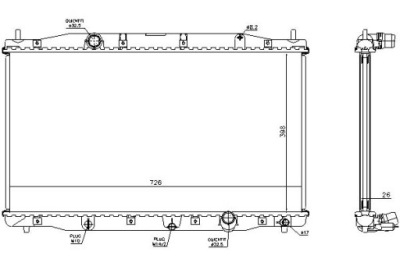 Nissens 68092 радіатор, система охолодження двигуна фото №1