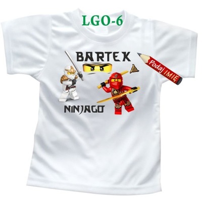 Koszulka Lego NINJAGO z imieniem dziecka 112-116cm