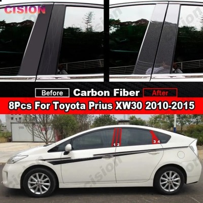 CAR WINDOW DOOR COLUMN B C PILLARS POST COVER TRIM PARA TOYOTA PRIUS ~60026  