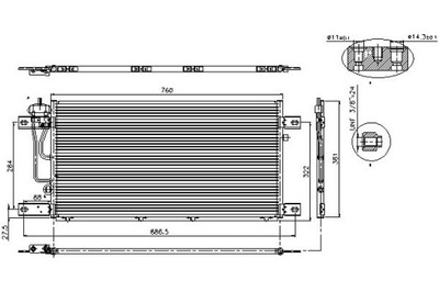 AFB053 NISSENS КОНДЕНСАТОР КОНДИЦІОНЕРА 760X381X16 ПІДХОДИТЬ DO: SCANIA P,G,R,T