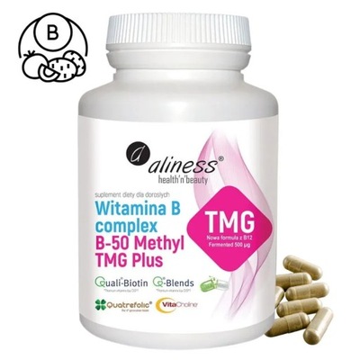 Witamina B Complex B-50 Methyl TMG Aliness 100kaps