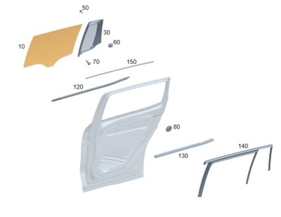 Стекло боковая задняя задняя mercedes eqb x243 фото №1