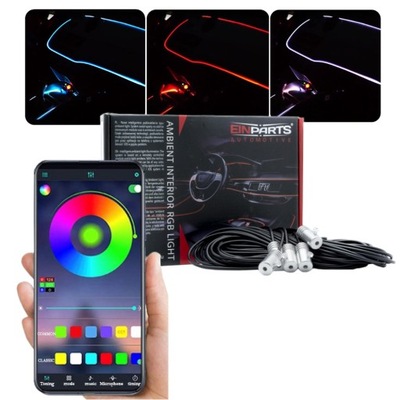 ŚWIATŁOWÓD KABINY LED RGB APLIKACJA AMBIENT LIGHT