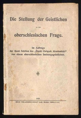 Die Stellung der Geistlichen oberschlesischen 1920