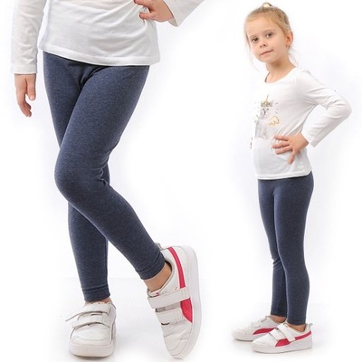 Legginsy dziecięce długie klasyczne bawełniane Polskie getry Jeans 98