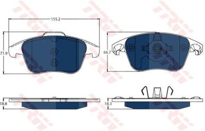 KLOCEK ТОРМОЗНОЙ КОМПЛЕКТ. ПЕРЕД ПОДХОДИТ DO: PEUGEOT 300