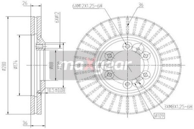 Maxgear 19-2649 диск тормозная фото №1