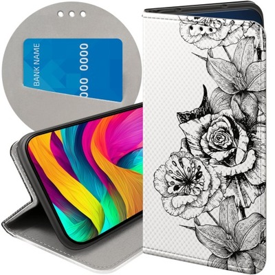 ETUI Z KLAPKĄ DO IPHONE XR WZORY BEŻOWE KREMOWE ECRU FUTERAŁ POKROWIEC CASE