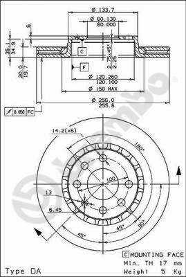 DISCO DE FRENADO OPEL VECTRA A 91-95  