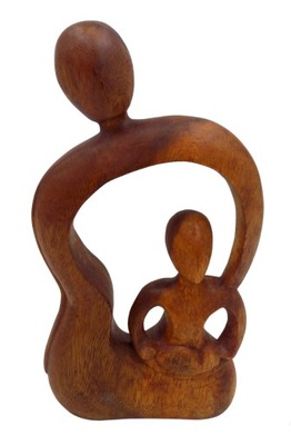 rzeźba drewno kobieta matka i dziecko RODZINA