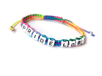 Bransoletka napis PRIDE LGBT tęczowa