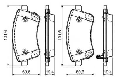 Bosch 986 494 552 набір гальмівних колодок гальмівних, гальма дискові фото №1